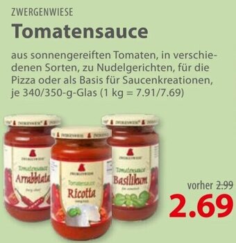 basic ZWERGENWIESE Tomatensauce 340/350 g Glas Angebot