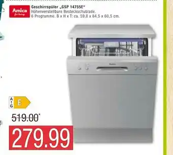 Marktkauf Amica Geschirrspüler Gsp 14755e Angebot