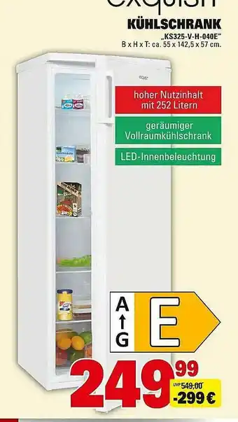 Marktkauf Exquisit Kühlschrank Ks325-v-h-040e Angebot