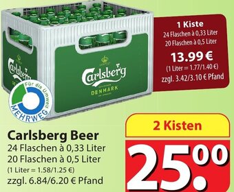 Famila Nord Ost Carlsberg Beer 24x0,33/20x0,5 Liter Angebot