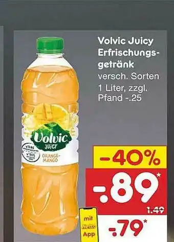 Netto Marken-Discount Volvic Juicy Erfrischungsgetränk Angebot