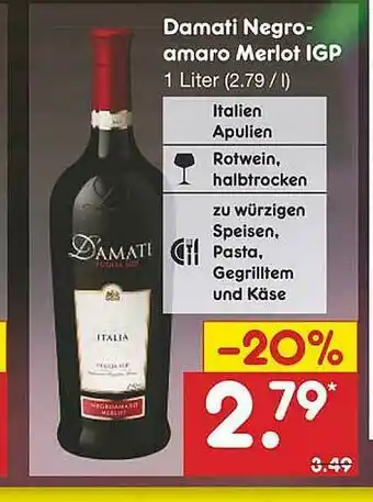 Netto Marken-Discount Damati Negroamaro Merlot Igp Angebot