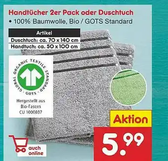 Netto Marken-Discount Handtücher 2er Pack Oder Duschtuch Angebot