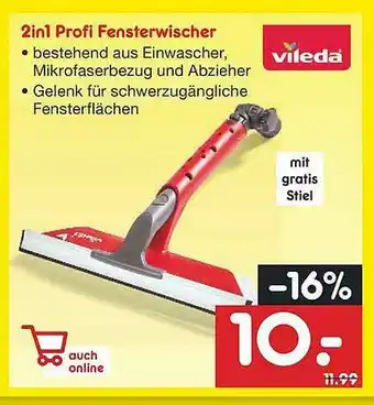 Netto Marken-Discount Vileda 2in1 Profi Fensterwischer Angebot