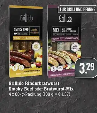 Scheck-in-Center Grillido Rinderbratwurst Smoky Beef Oder Bratwurst-mix Angebot