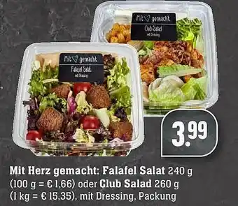 Scheck-in-Center Mit Herz Gemacht: Falafel Salat Oder Club Salad Angebot