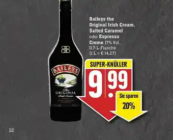 Scheck-in-Center Baileys The Original Irisch Cream, Salted Caramel Oder Espresso Creme Angebot