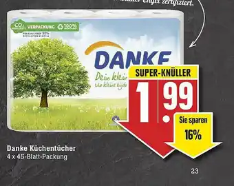 Scheck-in-Center Danke Küchentücher Angebot