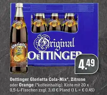 Scheck-in-Center Oettinger Glorietta Cola-mix, Zitrone Oder Orange Angebot