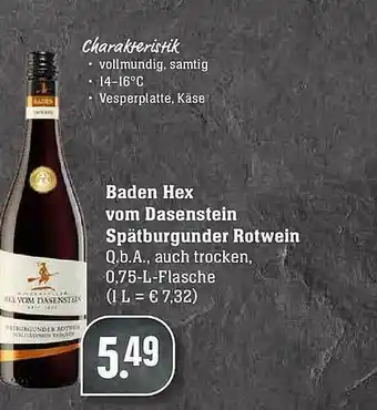 Scheck-in-Center Baden Hex Vom Dasenstein Spätburgunder Rotwein Angebot