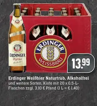 Scheck-in-Center Erdinger Weißbier Naturtrüb, Alkoholfrei Angebot