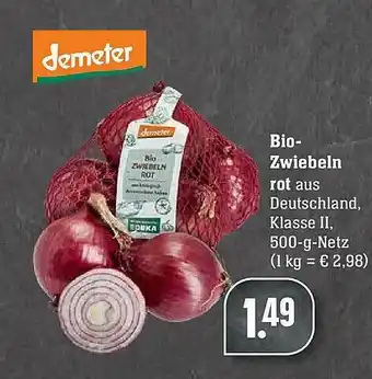 Scheck-in-Center Demeter Bio-zwiebeln Rot Angebot