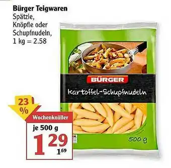 Globus Bürger Teigwaren Angebot