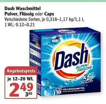 Globus Dash Waschmittel Pulverm Flüssig Oder Caps Angebot