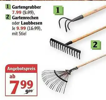 Globus Gartengrubber, Gartenrechen Oder Laubbesen Angebot