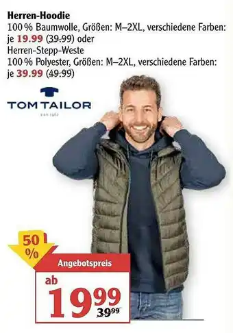 Globus Tom Tailor Herren-hoodie Angebot