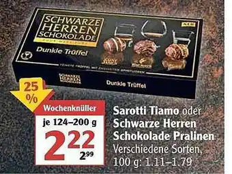 Globus Sarotti Tiamo Oder Schwarze Herren Schokolade Pralinen Angebot