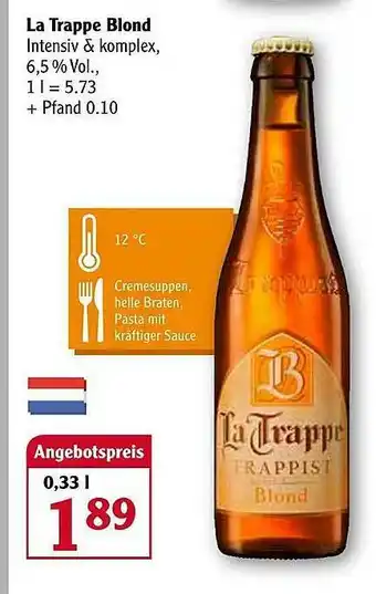 Globus La Trappe Blond Angebot