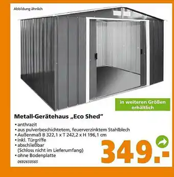 Globus Baumarkt Metall-gerätehaus „eco Shed” Angebot