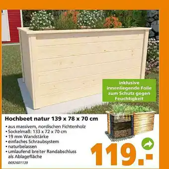 Globus Baumarkt Hochbeet Natur Angebot