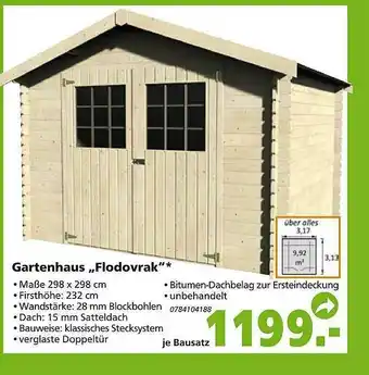 Globus Baumarkt Gartenhaus „flodovrak” Angebot