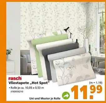 Globus Baumarkt Rasch Vliestapete „hot Spot” Angebot