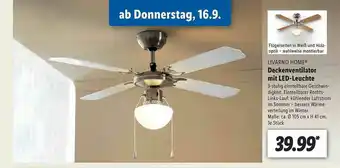 Lidl Livarno Home Deckenventilator Mit Led-leuchte Angebot