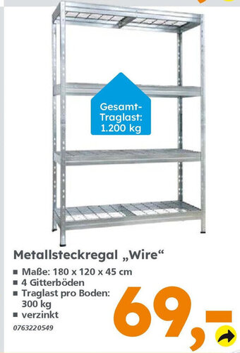 Globus Baumarkt Metallsteckregal ,,Wire" Angebot