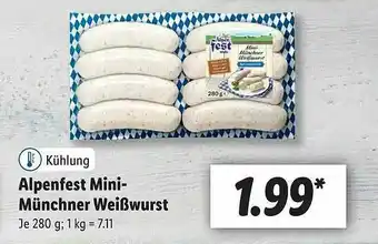 Lidl Alpenfest Mini-münchner Weißwurst Angebot