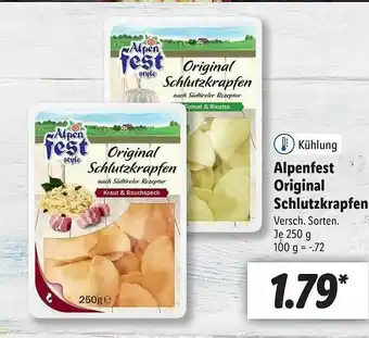 Lidl Alpenfest Original Schlutzkrapfen Angebot