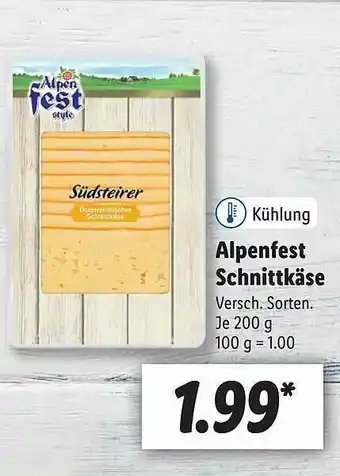 Lidl Alpenfest Schnittkäse Angebot