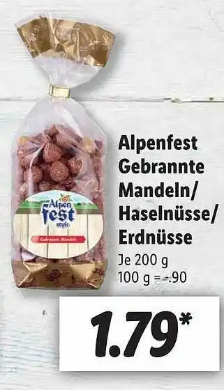Lidl Alpenfest Gebrannte Mandeln-haselnüsse-erdnüsse Angebot