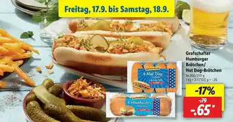 Lidl Grafschafter Hamburger Brötchen-hot Dog-brötchen Angebot