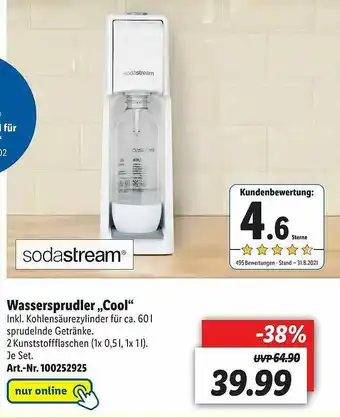 Lidl Sodastrem Wassersprudler „cool Angebot