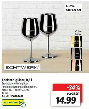 Lidl Echtwerk Edelstahlgläser Angebot