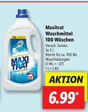 Lidl Maxitrat Waschmittel 100 Wäschen Angebot