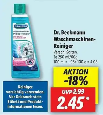 Lidl Dr Beckmann Waschmaschinen-reiniger Angebot