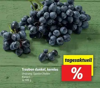 Lidl Trauben Dunkel, Kernlos Angebot