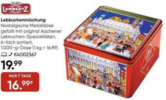 Galeria LAMBERTZ Lebkuchenmischung 1000 g Dose Angebot