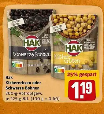 REWE Hak Kichererbsen Oder Schwarze Bohnen Angebot