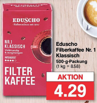 Famila Nord West Eduscho Filterkaffee Nr. 1 Klassisch 500 g Packung Angebot