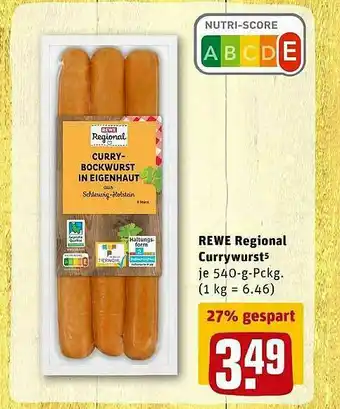 REWE Rewe Regional Currywurst Angebot