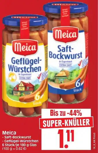 Edeka Herkules Meica Saft Bockwurst oder Geflügel Würstchen Angebot