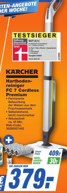 K+B Expert KÄRCHER Hartbodenreiniger FC 7 Cordless Premium Angebot