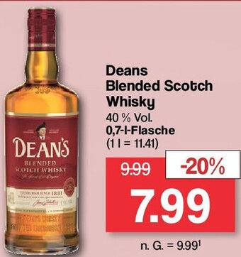 Famila Nord West Deans Blended Scotch Whisky 0,7 L Flasche Angebot