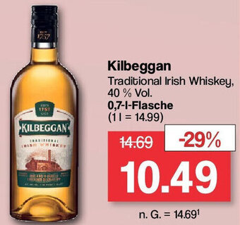 Famila Nord West Kilbeggan Traditional Irish Whiskey 0,7 L Flasche Angebot