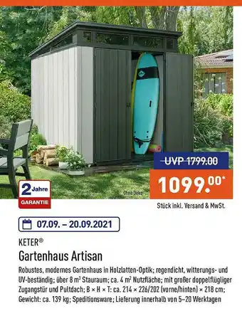 Aldi Nord Keter Gartenhaus Artisan Angebot