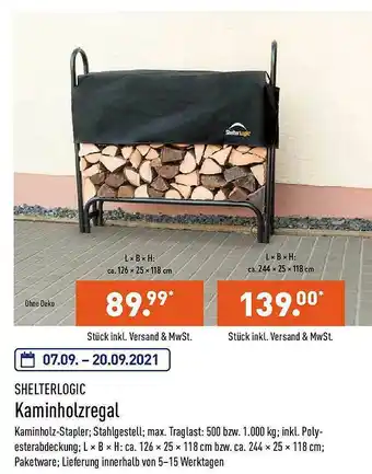 Aldi Nord Shelterlogic Kaminholzregal Angebot