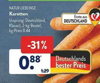 Aldi Süd Natur Lieblinge Karotten Angebot