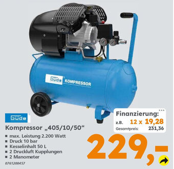 Globus Baumarkt Güde Kompressor ,,405/10/50" Angebot